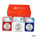 yɔi/iۏ؏tz AeB[NRC RC   [] Presale - 2022 (W) $1 American Silver Eagle 3pc Set NGC MS70 FDI First Label Red