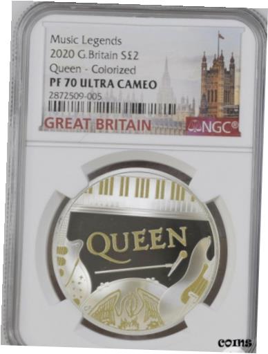 【極美品/品質保証書付】 アンティークコイン 銀貨 2020 Great Britain Music Legends Queen 1 oz Silver Proof NGC PF70 LOW POP 35 送料無料 sot-wr-9052-544