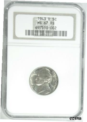 楽天金銀プラチナ　ワールドリソース【極美品/品質保証書付】 アンティークコイン コイン 金貨 銀貨 [送料無料] 1943-D Jefferson Silver War Nickel NGC MS67 5FS Full Steps