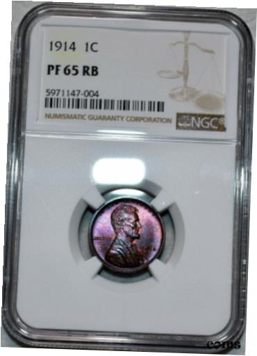 【極美品/品質保証書付】 アンティークコイン 硬貨 NGC PF-65 RB 1914 Matte Proof Lincoln Cent, Vibrantly toned, Red-Brown specimen! [送料無料] #oot-wr-9055-709 1