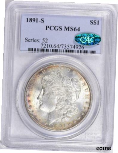 ڶ/ʼݾڽա ƥ  1891-S Morgan Silver Dollar - PCGS MS-64 CAC - Mint State 64 CAC [̵] #sot-wr-9091-179