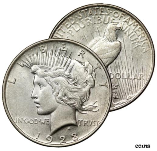 【極美品/品質保証書付】 アンティークコイン コイン 金貨 銀貨 [送料無料] 1923 PEACE DOLLAR SILVER COIN MINT STATE MS BU UNCIRCULATED
