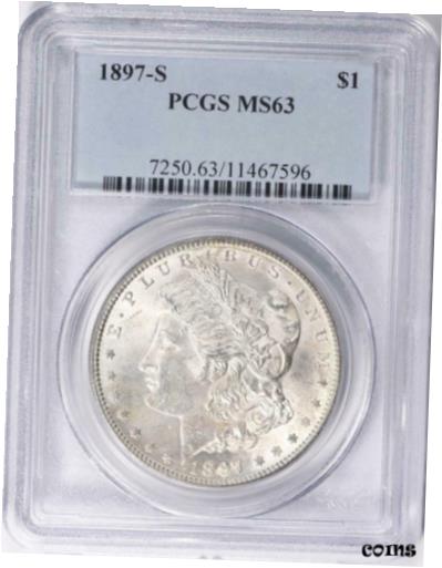 yɔi/iۏ؏tz AeB[NRC RC   [] 1897-S Morgan Silver Dollar - PCGS MS-63 - Mint State 63 - Certified Morgan $1