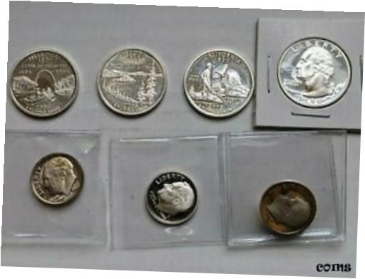 楽天金銀プラチナ　ワールドリソース【極美品/品質保証書付】 アンティークコイン コイン 金貨 銀貨 [送料無料] $1.30 Face Value 90％ Silver Modern Coin Lot State Quarters Dimes 1992-2005