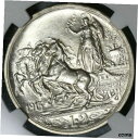 【極美品/品質保証書付】 アンティークコイン コイン 金貨 銀貨 送料無料 1915 NGC MS 63 Italy 2 Lire Horses Chariot Silver Mint State Coin (21053103C)