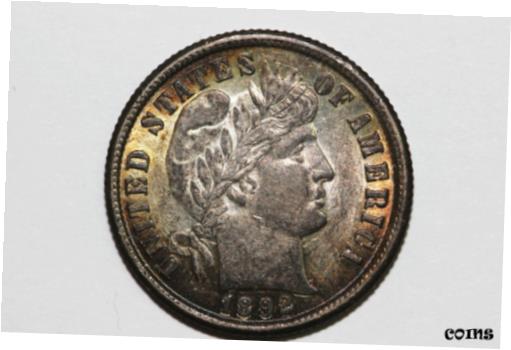 ڶ/ʼݾڽա ƥ    [̵] 1892-P Barber Clashed Dies Struck 90% Silver Dime Grades Mint State (BDX1024)