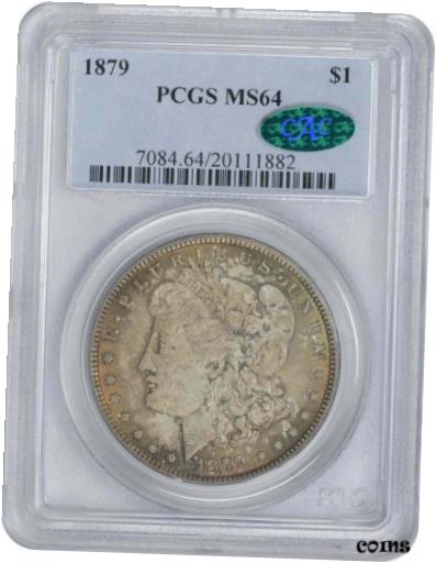  アンティークコイン コイン 金貨 銀貨  1879 Morgan Dollar MS64 PCGS (CAC) Mint State 64 Red/Brown Obverse Blue Features