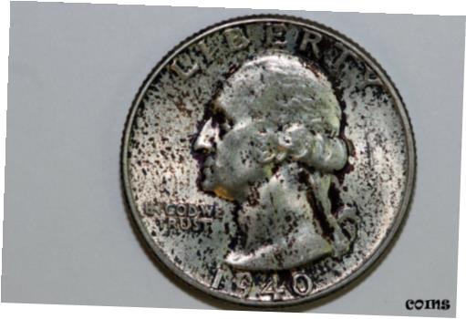 ڶ/ʼݾڽա ƥ    [̵] 1940-P Mint State Washington 90% Silver Quarter Lamination Error (NUM3308)