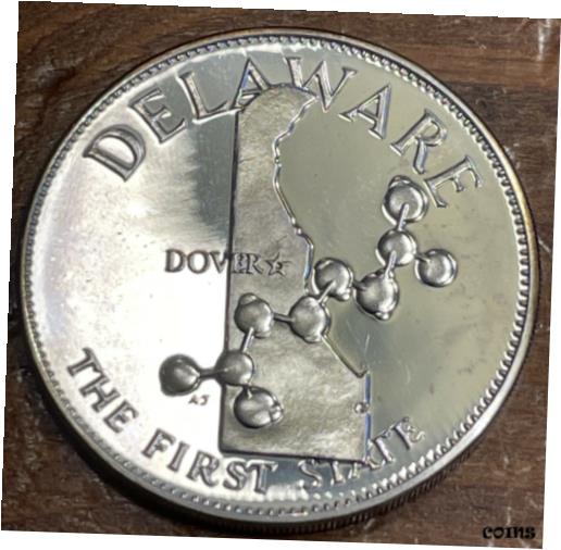  アンティークコイン コイン 金貨 銀貨  State of Delaware DE - Franklin Mint Sterling Silver Token Medal