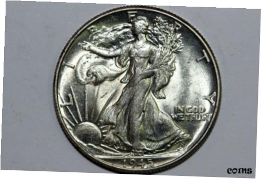 楽天金銀プラチナ　ワールドリソース【極美品/品質保証書付】 アンティークコイン コイン 金貨 銀貨 [送料無料] 1945-P Liberty Walking 90％ Silver Half Dollar Grades Mint State （WL1573）