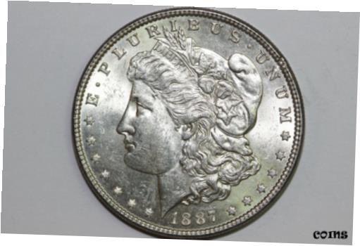 【極美品/品質保証書付】 アンティークコイン コイン 金貨 銀貨 送料無料 1887-P Morgan 90 Silver Dollar Light Gold Toning Grade Mint State (MDX4533)