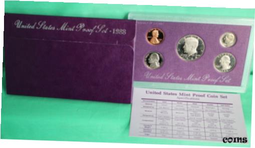 yɔi/iۏ؏tz AeB[NRC RC   [] 1988 S ANNUAL 5 Coin Proof Set with United States Mint Original Box and COA