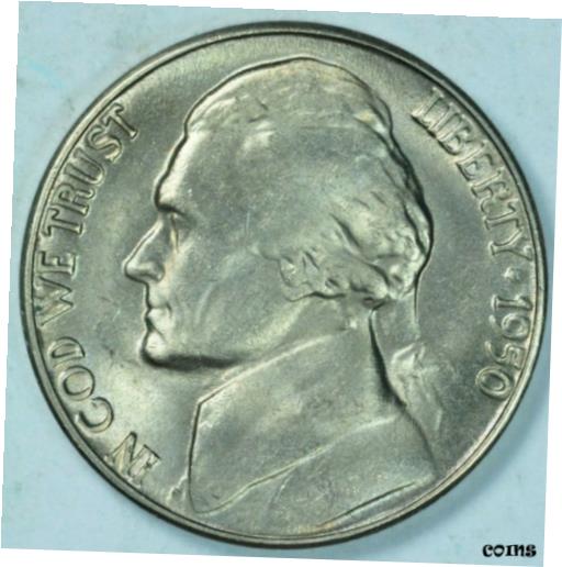 【極美品/品質保証書付】 アンティークコイン コイン 金貨 銀貨 [送料無料] 1950 D 5c Jefferson Nickel US Coin BU Uncirculated Mint State