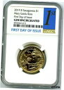 2019 D $1 SACAGAWEA NGC ジェム UNC メアリー ゴールドダ ロス ドル 発行初日2019 D $1 SACAGAWEA NGC GEM UNC MARY GOLDA ROSS DOLLAR FIRST DAY OF ISSUE