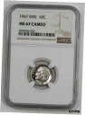 yɔi/iۏ؏tz AeB[NRC RC   [] 1967 SMS ROOSEVELT DIME 10C NGC CERTIFIED MS 67 MINT STATE UNC - CAMEO (042)