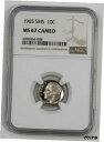 yɔi/iۏ؏tz AeB[NRC RC   [] 1965 SMS ROOSEVELT DIME 10C NGC CERTIFIED MS 67 MINT STATE UNC - CAMEO (008)