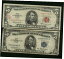 ڶ/ʼݾڽա ƥ    [̵] Lot of Two $5 1953 1963 Silver Certificate Blue United States Note Red CURRENCY1