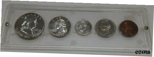 【極美品/品質保証書付】 アンティークコイン 銀貨 1951 United States Mint 5 Coin Proof Set Cameo in Clear Case 90 Silver (A) 送料無料 scf-wr-9116-501