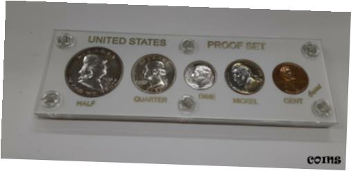 【極美品/品質保証書付】 アンティークコイン 銀貨 1951 United States Mint 5 Coin Proof Set in White Capital Holder 90 Silver (F) 送料無料 scf-wr-9116-525