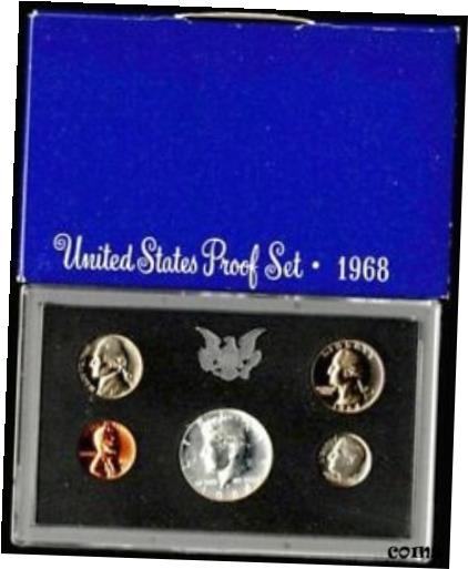 【極美品/品質保証書付】 アンティークコイン コイン 金貨 銀貨 送料無料 5 US Coins 1968 S United States Mint Proof Set 40 Silver