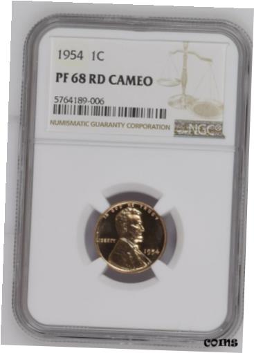 yɔi/iۏ؏tz AeB[NRC d 1954 PROOF LINCOLN WHEAT CENT PENNY 1C NGC CERTIFIED PF PR 68 RD CAMEO (006) [] #oot-wr-9118-1108