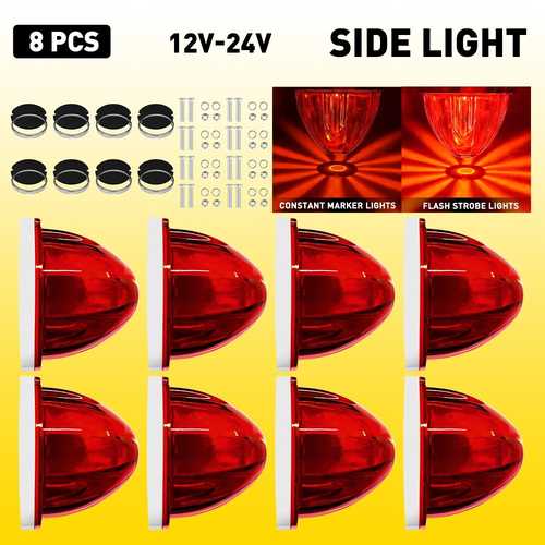8PCS LED Watermelon Tail Light Indicator Side Marker Clearance Red Lamp Truck RV　◆商品について◆　密閉アセンブリ、簡単な取り付け、防水、高輝度が特徴ですメーカー保証 3 年あらゆる 12V 24V 車両、大型トラックに最適光源 LED耐用年数 50,000 時間以上電圧 DC12V取り付けタイプ直接交換照明技術 LEDポジションLED マーカークリアランスランプ 識別ランプ相互参照部品番号 大きな黒丸ボタン LED ライト サイド フェンダー マーカー寸法(長さ幅) 91 mm / 3.58インチ車両用途 トラック、UTE、トレーラー、セミトラック、キャラバン、キャンピングカー、バス材質 ABS、PC、ステンレスリングサイドインジケーターに合わせてレンズカラー レッド明るい色 赤電球の数 8車両への配置前、後、左、右ベースカラー ホワイトハウジングの色 クローム防水IP67項目タイプ サイド/テール/ブレーキ ライト アセンブリ適合バン、トラック、乗用車、SUV、RV、ボート、ブルドーザー、クレーンブランドカーコンポーネント1取り付けスタイルのネジタイプ 装飾灯、信号灯パッケージ内容: スイカライト、取り付けアクセサリキットワイヤー 3 ワイヤー黄色のワイヤー ストロボ 赤のライト赤いワイヤー 常時点灯 赤いライト黒線 マイナスデイタイムランニングライト、サイドマーカーライト、トラック、トレーラー用パッケージセット用途 1 セミトレーラー、大型トラック、ケンワース ピータービルト フレートライナーアプリケーション 2 カスカディア センチュリー クラシック コロンビア コロナド FLDアプリケーション 3 インターナショナル ペイスター プロスター トランススター ワークスター VNL VNM用途4 WIAホワイトGMC、マックCHグラナイトなど原産国 中国配送国 米国　◆　注意事項　◆　ご注文前にご確認ください[納期について]-通常、2〜4週間でのお届けを予定しておりますが、天候、通関、国際事情により輸送遅延が発生する場合がございます。 ※納期の遅れに関して一切責任を負いかねます。-商品次第では、納期遅延や仕入れ価格の変動による価格変更の可能性がございますこと、予めご了承ください。-商品の破損により、再度お取り寄せとなった場合、同様のお時間をいただくことになります。[取り付けについて]-取り付け説明書等は、同封されないケースがあります。お取付に関しては専門業者様とご相談ください。※取り付けや加工についてのサポートは行っておりません。-製品のフィッティングや車検対応の有無については、商品説明文や画像をご確認の上、お客様の方でご判断をお願いいたします。-USパーツは国内純正パーツと異なり、接続コネクタが一致しない場合や加工が必要な場合もございます。[配送について]-海外倉庫から到着後、国内で検品を行い、日本郵便または佐川急便にて発送いたします。-大型商品に関しては、配送会社の規定により個人宅への配送が難しい場合がございます。その際は、会社や倉庫、最寄りの営業所での受け取りをお願いする場合がございます。-輸入品につき、商品に小傷やスレなどがある場合がございます。商品の発送前に念入りな検品を行っておりますが、運送状況による破損等がある場合がございますので、商品到着後は速やかに商品の確認をお願いいたします。[キャンセル・返品について]-輸入商品のため、イメージ違い、ご注文間違い、納期遅れの場合は返品をお断りさせていただきます。-弊社条件を満たした場合に限り、購入金額の30％の手数料をいただく形で返品をお受けする場合がございます。（手数料の内訳：海外返送費用、関税、消費税負担分） ※初期不良の場合は、商品到着後7日以内にご連絡ください。[追加注意事項]-海外メーカーの注文状況次第では、在庫切れの場合もございます。-配送遅延や商品違いにより、取付工場等から追加料金が発生した場合、また取り付け時に加工費用が発生した場合に関して、弊社では費用負担等の責任は負いかねます。-商品説明文中に英語で「保証」に関する記載があっても、日本国内では適用されませんのでご了承ください。[その他サービスについて]-弊社では、ショップに掲載されていないUSパーツの輸入代行も承っております。お気軽にお問い合わせください。-車販売店、板金工場、カスタムショップ等の取付業者様からのご注文であれば、業販価格の提示により、特別割引価格での対応も可能です。掲載の問い合わせ先まで、ご連絡の上「業販のご相談」とお問い合わせ頂ければと思います。