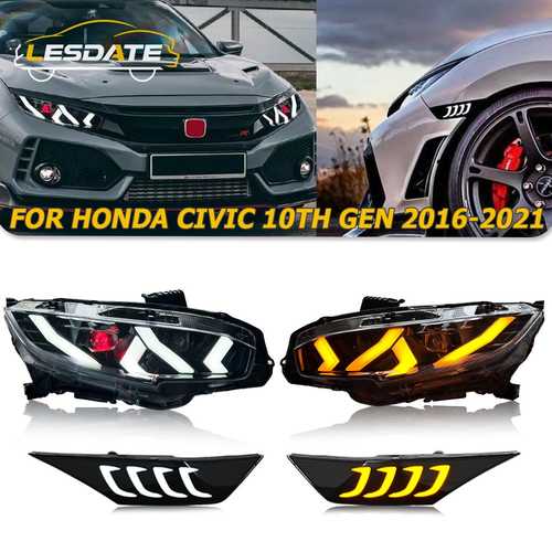 For Honda Civic 10th Gen 2016-2021 Full LED Headlights & Side Marker Lights　◆商品について◆　ヘッドライト スタイル ファクトリーインストール方法 プラグアンドプレイOEM 番号 33100TBAA01、33150TBAA01 を交換してください取り付けタイプ 直接交換材質 高品質の ABS プラスチック + PC + PMMAホンダ シビック 2016-2021 に適合ブランド レスデート照明技術 LED電球の数 4タイプ ヘッドライト アセンブリ車両前部、左部、右部への配置特長 DOT 認定、OE 認定、SAE 認定、密閉アセンブリハウジングの色 クリアとブラックレンズカラー クリア光の色 白/赤/黄/青付属品 電球ワット数 35-70W電圧12V取り付けスタイルのネジユニバーサルフィットメント番号色温度 6000Kヴィンテージ部品番号パフォーマンスパートはいメーカー保証 1 年滑らかに仕上げるホンダ シビック 2016-2021 用モデル　◆　注意事項　◆　ご注文前にご確認ください[納期について]-通常、2〜4週間でのお届けを予定しておりますが、天候、通関、国際事情により輸送遅延が発生する場合がございます。 ※納期の遅れに関して一切責任を負いかねます。-商品次第では、納期遅延や仕入れ価格の変動による価格変更の可能性がございますこと、予めご了承ください。-商品の破損により、再度お取り寄せとなった場合、同様のお時間をいただくことになります。[取り付けについて]-取り付け説明書等は、同封されないケースがあります。お取付に関しては専門業者様とご相談ください。※取り付けや加工についてのサポートは行っておりません。-製品のフィッティングや車検対応の有無については、商品説明文や画像をご確認の上、お客様の方でご判断をお願いいたします。-USパーツは国内純正パーツと異なり、接続コネクタが一致しない場合や加工が必要な場合もございます。[配送について]-海外倉庫から到着後、国内で検品を行い、日本郵便または佐川急便にて発送いたします。-大型商品に関しては、配送会社の規定により個人宅への配送が難しい場合がございます。その際は、会社や倉庫、最寄りの営業所での受け取りをお願いする場合がございます。-輸入品につき、商品に小傷やスレなどがある場合がございます。商品の発送前に念入りな検品を行っておりますが、運送状況による破損等がある場合がございますので、商品到着後は速やかに商品の確認をお願いいたします。[キャンセル・返品について]-輸入商品のため、イメージ違い、ご注文間違い、納期遅れの場合は返品をお断りさせていただきます。-弊社条件を満たした場合に限り、購入金額の30％の手数料をいただく形で返品をお受けする場合がございます。（手数料の内訳：海外返送費用、関税、消費税負担分） ※初期不良の場合は、商品到着後7日以内にご連絡ください。[追加注意事項]-海外メーカーの注文状況次第では、在庫切れの場合もございます。-配送遅延や商品違いにより、取付工場等から追加料金が発生した場合、また取り付け時に加工費用が発生した場合に関して、弊社では費用負担等の責任は負いかねます。-商品説明文中に英語で「保証」に関する記載があっても、日本国内では適用されませんのでご了承ください。[その他サービスについて]-弊社では、ショップに掲載されていないUSパーツの輸入代行も承っております。お気軽にお問い合わせください。-車販売店、板金工場、カスタムショップ等の取付業者様からのご注文であれば、業販価格の提示により、特別割引価格での対応も可能です。掲載の問い合わせ先まで、ご連絡の上「業販のご相談」とお問い合わせ頂ければと思います。