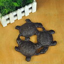 K[fjO 3JSpbhSz_[ASpbhfM|bgF 3 Turtles Cast Iron Pot Pad Iron Tea Pot Holder ,Iron Pot Pad Insulation Pot brown color