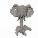 K[fjO s[XSKۃt@~[hAmbJ[ One piece Cast iron rust elephant family decorative door knockers