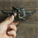 K[fjO EBOtbNnK[tVOtNE`-SL[tbNbNVFtI[KiCU[[z_[ǂɎtꂽnbg^InbgR[g Single Owl shape w/ Wings Hook Hanger- Cast Iron key hook Rack Shelf Organixer Rails Holder wa