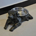 K[fjO ̌`Sx[XXeXybga{E Dog shape Cast Iron Base Stainless Pet Feeding Bowl