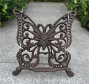 K[fjO NbNubNz_[^^CXr[eB[o^tCVFCvSVbN-Ƃ̑puE/Mtg/NGCeBuc[ Cookbook holder metalTimeless Beauty Butterfly shape Cast Iron Newspaper rack-brown for home decoration /gift/crea