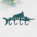 K[fjO StbNu[}[tBbV4tbNtR[gLbvƃL[̑܂͉Oł̕ۊ10&quot; Cast Iron hooks Blue Marlin Fish with 4 Hooks Crafts Decoration for Coat Caps and Keys Storage indoor or outdoor 10