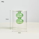 オブジェ 【10cm-グリーンスモール】フラワーアレンジメント用ガラス花瓶リビングルーム用ホームデコレーションアクセサリー植物花瓶テラリウムバスルームデコレーション花瓶 【10cm-Green Small】Glass Vase for Flower Arrangement Home Decoration Accessories for Living(3)
