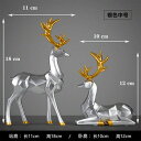 オブジェ 【シルバー-ミディアム2PCS】動物の置物樹脂鹿の彫刻モデルオフィスデスクの装飾モダンなリビングルームの装飾ホームアクセサリー新年の贈り物 【Silver-Medium 2 PCS】Animal Figurines Resin Deer Sculpture Model Office Desk Decor Modern Living Room Decorati(3)