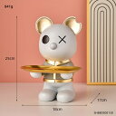 IuWF yDF̃N}zN}̒u[gCz[_fR[VfXNANZT[JCC[fR[Vj[C[Mtg yGrey bearzBear Figurine Cartoon Storage Tray Resin Sculpture for Home Modern Decoration Desk Accessories K