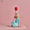 オブジェ 【Figurines-blueA】ミュージックボックスバルーンガールフィギュアインテリアホームデコレーション寝室の装飾ウェディングアクセサリーかわいい...