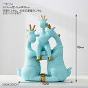 IuWF yfBAu[2-zkA[gX^`[p킢̒uƂ̑fNX}XMtgfXNANZT[̑ yDeer Blue 2pc-LargezCute Deer Figurines for Indoor Nordic Resin Art Statue Home Decor Animal Model Christmas Gif