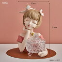 IuWF ysNzK[X^`[NGCeBuKXLfB[W[[{bNXWz[ANZT[rO[fR[VfXNNX}XfR[V yPinkzGirl Statue Creative Glass Candy Jar Storage Box Resin Sculpture Home Acces