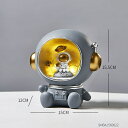 オブジェ 【B-ゴールデン】宇宙飛行士の置物かわいいピギーバンクレジンスタチューモデル家の装飾子供部屋の装飾ナイトライトクリスマスデコレーションギフト 【B-G...