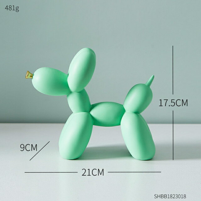 オブジェ 【緑】バルーンドッグスタチュー樹脂玩具モダンな家の装飾リビングルームの装飾インテリアモデルの動物の置物デスクアクセサリーギフト 【Green】Balloon Dog Statue Resin Toy Modern Home Decor Living Room Decoration Animal Figurines for Interior Model Desk