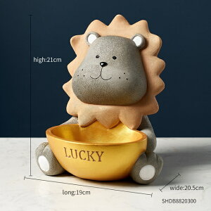 ֥ ڥ졼-21cmۥ饤ե奢쥸Ǽܥå襤ǼХåȥǥߥåȥʥȥۡǥ졼󥪥եץ쥼 Grey-21cmLion Figurine Resin Storage Box Cute Storages Basket Key Candie