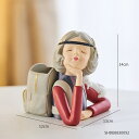 オブジェ 【A-red】モダンペンホルダーレジンガールモデルフィギュアかわいいホームデコレーションアクセサリーメイクブラシ収納オフィスデスククリスマスデコレーシ...
