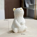 オブジェ 【White-C】セラミックホワイトベアフィギュアモダンアート彫刻モデルリビングルーム用ホームデコレーションアクセサリークリスマスデコレーションギフト...