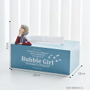 オブジェ 【ライトブルーガールB】ティッシュボックスナプキンホルダーウッドホームデコレーションオフィス収納ボックスガールモデルナプキンボックスリビングルームデコ...