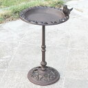 K[fjO fpȒF̒S̗Ă钹̉aÅۂ̃x[Xt@[nEX̃ANZg̃z[K[fo[hoX Rustic Brown Cast Iron Standing Bird Feeder Big With Hollow Round Bottom Base Farm House Accents Handmade Home Garden Bird