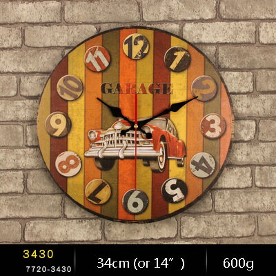 ガーデニング 【3430】ヴィンテージ34cm丸型室内装飾木製壁掛け時計アラビア語番号と仲良しとの楽しい時間ロンドンプリント14インチ時計 【3430】Vintage 34cm Round Home Decor Wooden Wall Clock With Arabic Number and Good Time With Good Friend London Printed 14 Inc