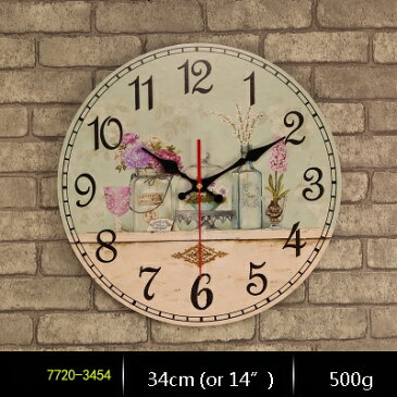 ガーデニング 【3454】ヴィンテージ34cm丸型室内装飾木製壁掛け時計アラビア語番号と仲良しとの楽しい時間ロンドンプリント14インチ時計 【3454】Vintage 34cm Round Home Decor Wooden Wall Clock With Arabic Number and Good Time With Good Friend London Printed 14 Inc