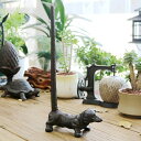 K[fjO fpȌ̒Sy[p[^Iz_[Be[WubN\bh^̒uivLeBbVXg[WbN Rustic Dog Cast Iron Paper Towel Holder Vintage Handmade Black Solid Metal Animal Figurines Tabletop Napkin Tissue St