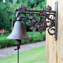 K[fjO yAeB[NfpzO[voCSǊ|nhNLOxEuropeamBe[Wz[K[fCeAfpȓSEFJhAx yantique rusticzGrape Vine Cast Iron Wall Mounted Hand Cranking Bell Europeam Vintage Handmade Ho